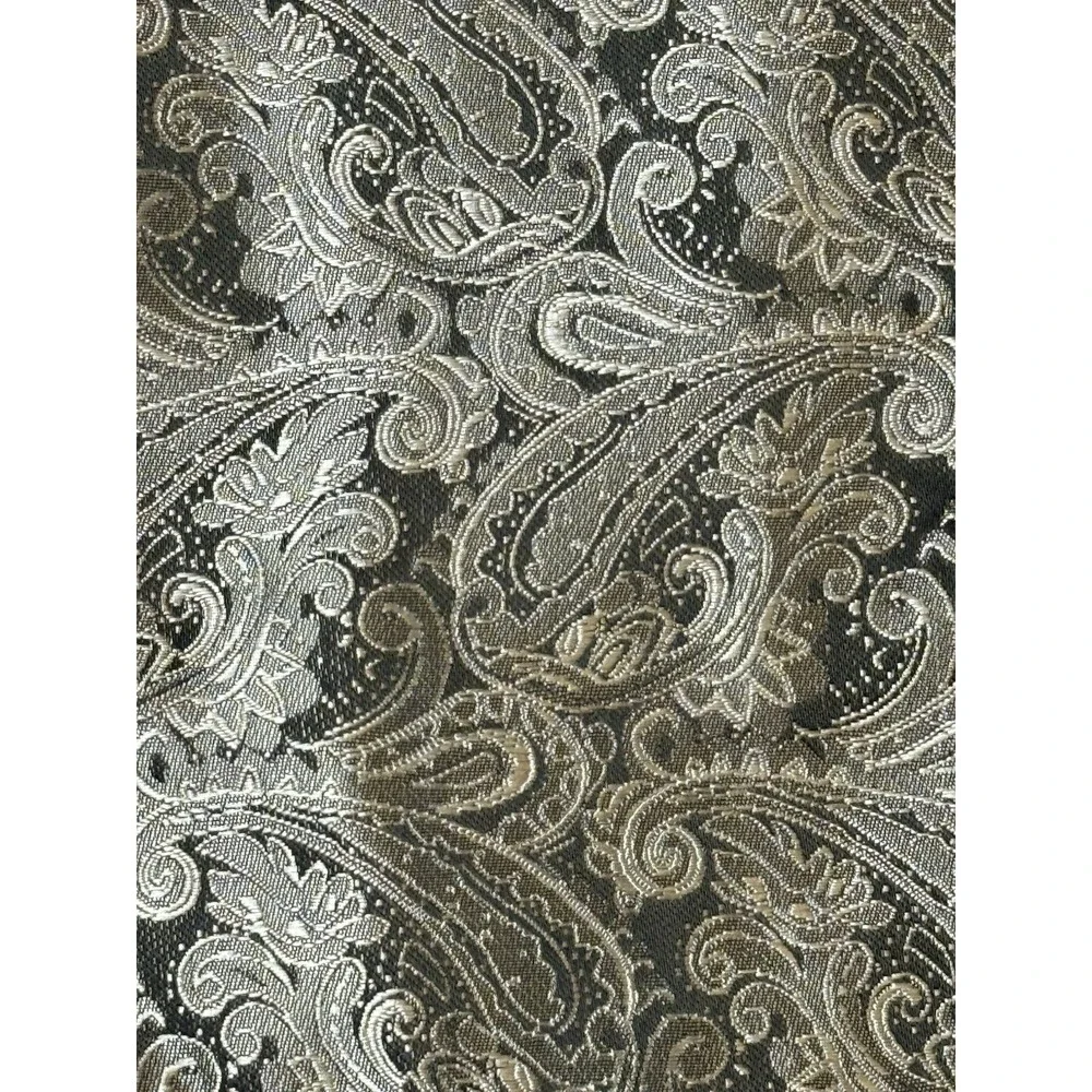 CODY JAMES Vest Mens 2XL Silver Black Paisley Western Formal Adjustable Back